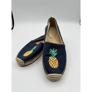 Vera Bradley Embellished Pineapple Espadrilles Navy Blue Size 9